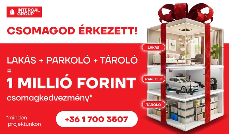 Új lakás+tároló+parkoló 1 millió forint kezdvezménnyel Budapesten